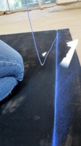 The line left by the chalk