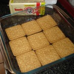 Peppermint Crisp Tart - 1st layer of biscuits